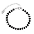 Black Faceted Cube Bead Bracelet with Silver Spacers Extension view 5