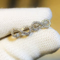 Silver Tone Pave Infinity Symbol Clear CZ Stud Earrings view 3