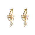 Crystal Five Petal Flower Drop Earrings in Three Metal Finishes view 5