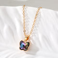 Gold Tone Crystal Butterfly Pendant Necklaces in Five Colors view 6