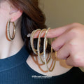 Oversized Crystal Hoop Earrings in Four Sizes and Finishes view 1