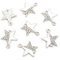 Enamel-Look And Crystal-Accented Gold Silver Star Alloy Connectors in 12 Styles view 9