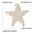 Large Pearl and Crystal Starfish Brooch in Three Colors view 3