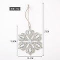Six Petal Rhinestone Snowflake Ornament Green Red Clear view 3