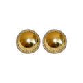 Domed Metal and Crystal Halo Stud Earrings in Two Finishes view 5