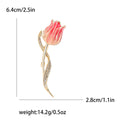 Jeweled Tulip Stem Brooch in Three Enamel Colors Jacket and Scarf Accessory view 8