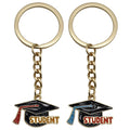Enamel Student Graduation Cap Keychain Ring Two Tassels view 5