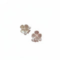 Asymmetric White Flower And Pearl Stud Earrings Fashion Jewelry view 5