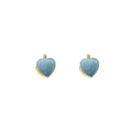 White Blue and Red Double Sided Heart Huggie Earrings view 7