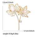Openwork Double Maple Leaf Brooch in Silver or Gold view 5