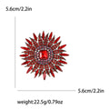 Rhinestone Sunburst Brooch Square Center Crystal Flower Pin view 4