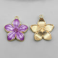 Colorful Enamel Zinc Alloy Five Petal Flower Sakura Charm Pendant for DIY Jewelry
