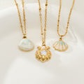 Gold and Silver Tone Shell Pearl Drop Necklace Styles view 2