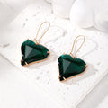 Faceted Heart Crystal Drop Earrings Gold Hooks 6 Colors view 4