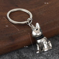 Sitting and Standing Dog Metal Keychains in Four Finishes view 2