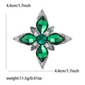 Eight Point Crystal Star Brooch in Detailed Metal and Crystal Design view 8