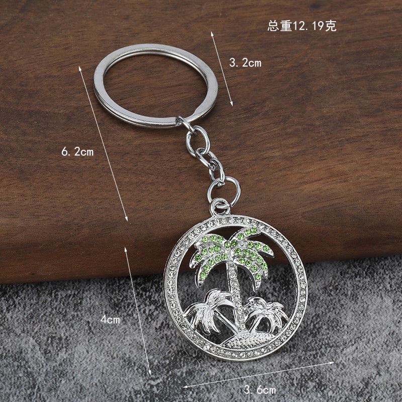 Creative Coconut Palm Zinc Alloy Keychain Pendant Gift Accessory