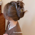 Acrylic Square Window Claw Hair Clip Solid Red Color view 3