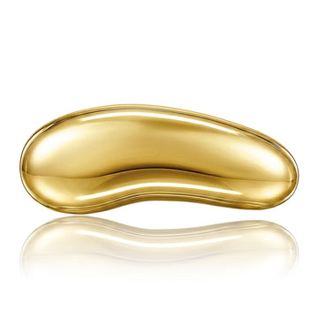 Smooth Curved Bar Brooch in Polished Metal for Jackets and Scarves