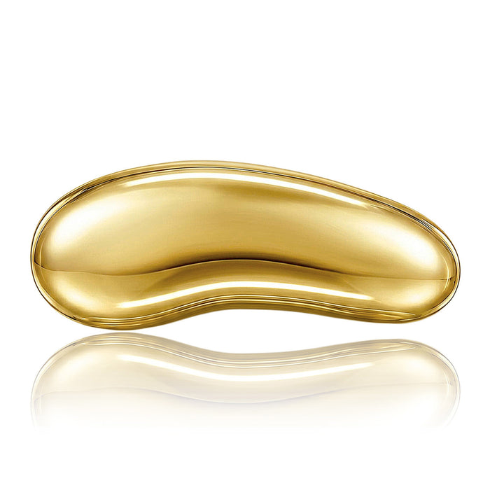 Smooth Curved Bar Brooch in Polished Metal for Jackets and Scarves