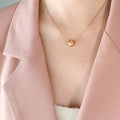 Single Faux Pearl Bead Fine Chain Collarbone Necklace view 8