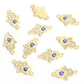 Enamel-Look And Crystal-Accented Gold Silver Evil Eye Alloy Charms in 2 Styles view 6