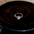 Silver Tone Square Solitaire Ring In Single Or Double Crystal Row view 7