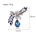 Blue White Ribbon Bow Crystal Two Designs Metal Brooch Pin view 2