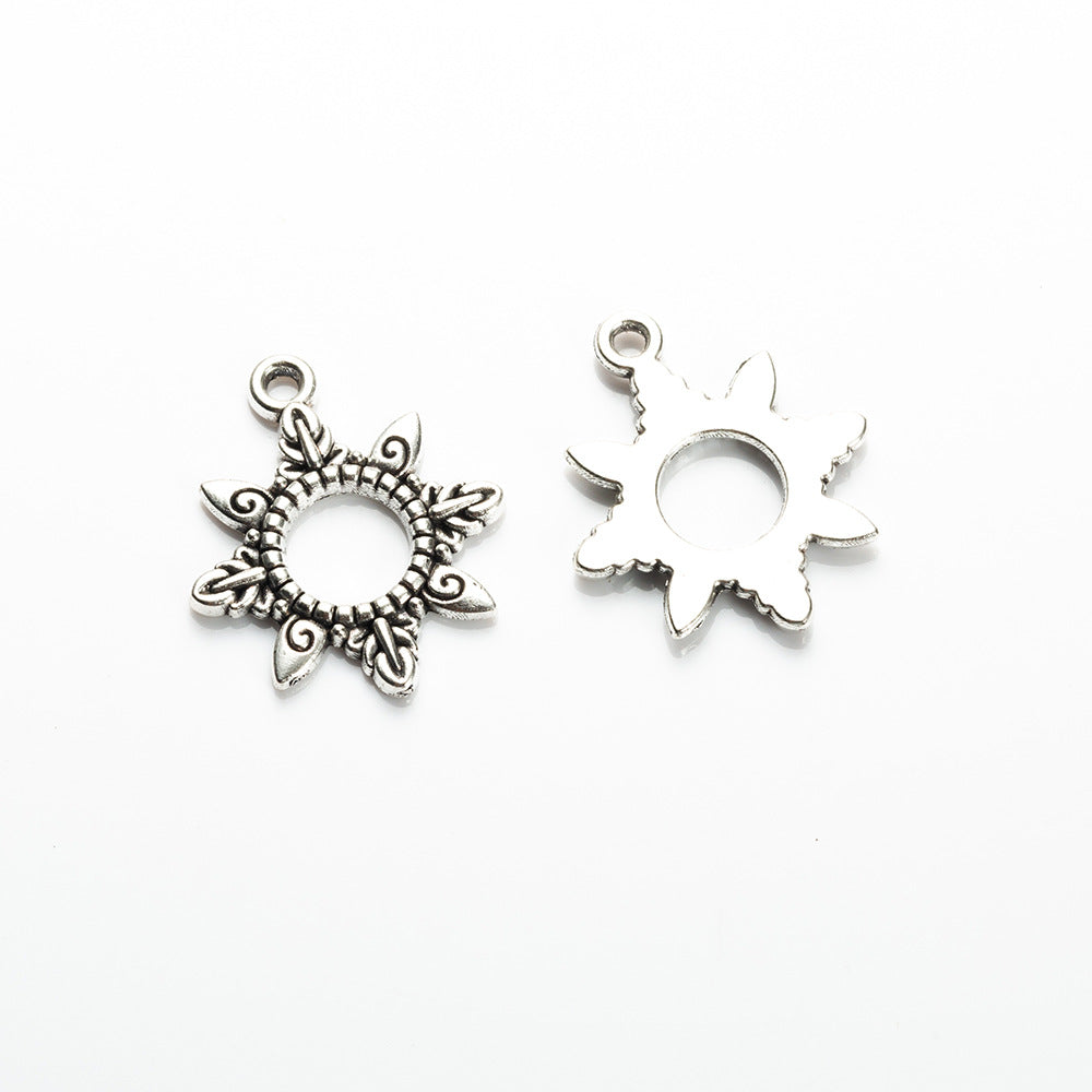 19mm Hollow Sunflower Alloy Charm Pendant