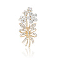 Crystal Leaf Bouquet Brooch With Delicate Branch Details view 5