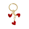Enamel Heart Charm Keychain With Gold Tone Split Ring view 5