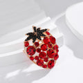 Strawberry Crystal Enamel Metal Brooch Pin for Jackets and Lapels view 4