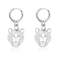 Mini Metal Charm Hoop Earrings Tiger Plane Bee Heart Disc view 1