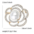 Openwork Camellia Brooch with Pearl Center for Jackets, Coats, and Scarves view 6