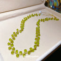 Translucent Green Crystal Bead Necklace with Gold Tone Clasp view 4