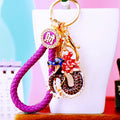 Enamel Coiled Chinese Dragon Keychains with Fortune Cord Sets in Nine Options view 1