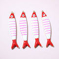 Colorful Striped Enamel Fish Charms in Eight Color Options view 10