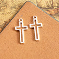 Open Outline Cross Alloy Pendant Charm in 5 Finishes view 3