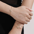Crystal Butterfly Necklace and Bracelet in Gold and Silver Tone view 4