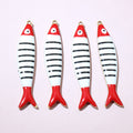 Colorful Striped Enamel Fish Charms in Eight Color Options view 4