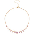 Round Crystal Station Necklace in Nine Color Variations view 5