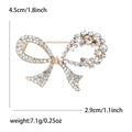 Crystal Bow Brooch in Rose Gold Silver or Gold Tone view 8