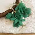 Pair of Metal Tone Chiffon Petal Drop Earrings in Six Colors view 11
