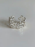 Openwork Flower Open Rings Clear Accents Gold Silver view 7