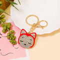 Rhinestone Fox Face Keychain Enamel Metal Bag Charm view 6