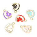 Enamel Heart Butterfly Jewelry Components For DIY Earrings And Bracelets Charms view 3