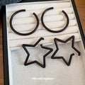 Dark Brown Oversized Open Circle Acrylic Stud Earrings view 4