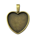 Antique Bronze Heart Cabochon Pendant Setting Metal Jewelry Making Component view 4