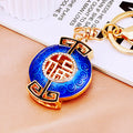 Jeweled Fortune Plaque Keychains in Red, Gold and Blue Enamel view 8