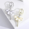 Crystal Ballerina Brooch in Gold or Silver Tone Finish view 1